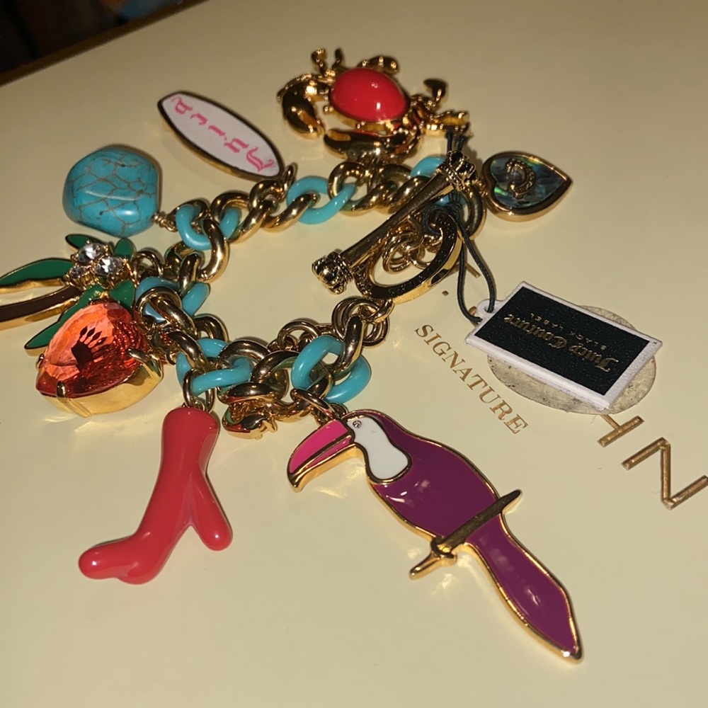 NEW Juicy Couture TROPICAL Charm bracelet Paradise HAWAII VACAY Bird Coral Crab